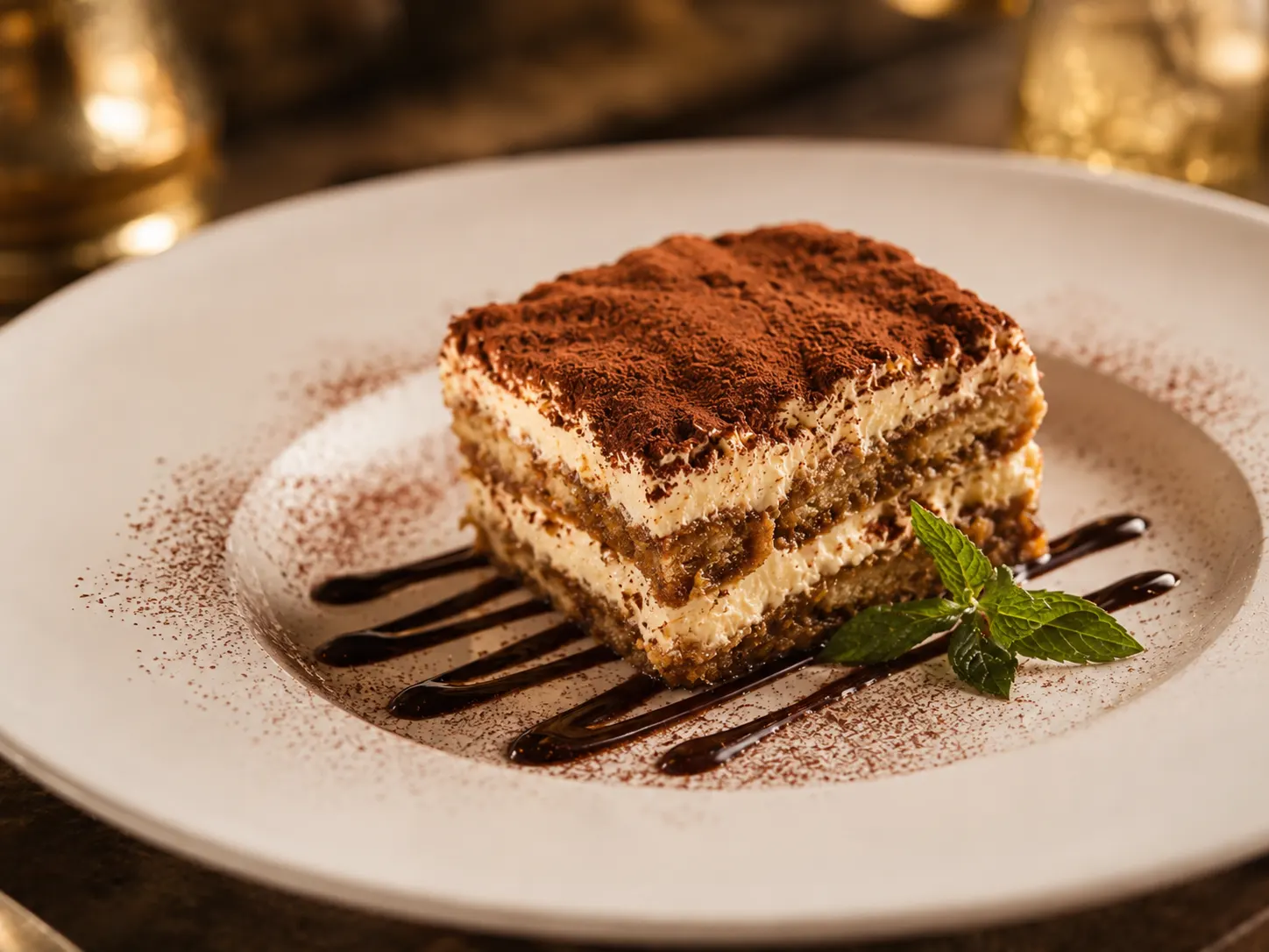 Tiramisù della casa servito al piatto